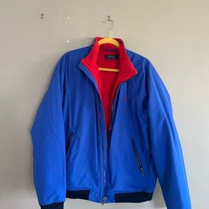 Polo Ralph Lauren Men's Vibrant Blue and Red Windbreaker